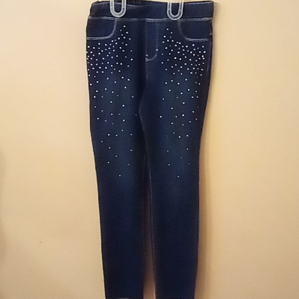 Bebe Girls Rhinestone Logo Jeggings